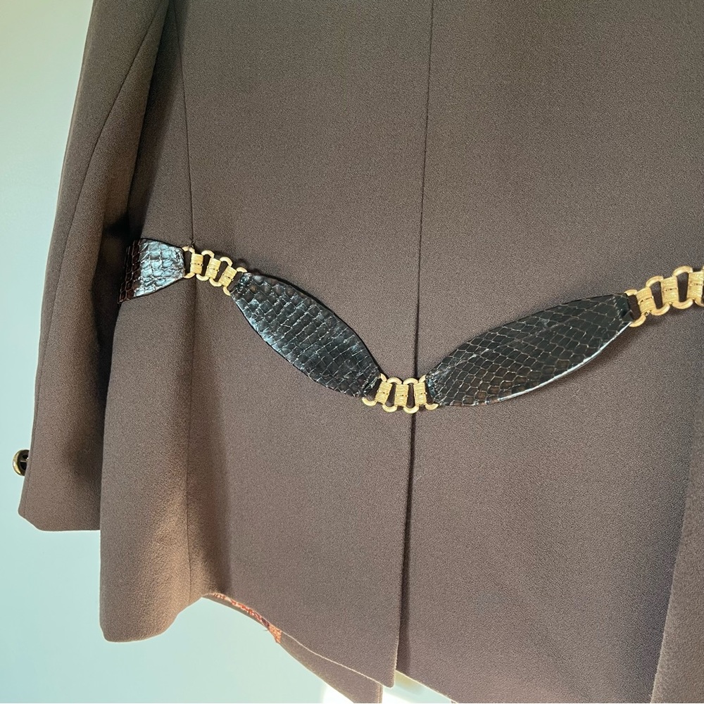 Vintage Brown Blazer Jenny Buffalo, NY Blazer Jacket Gold Hardware - Picture 10 of 14